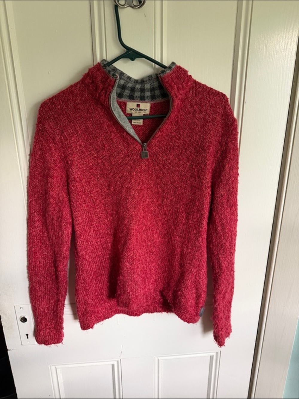Woolrich Red Half-Zip Turtleneck Sweater